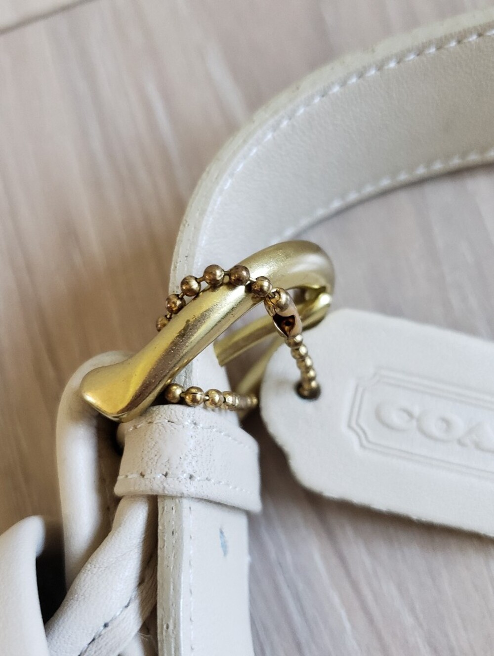 Vintage Coach Crossbody Whitney Bone White Leather Timeless USA Shoulder Bag - Picture 6 of 15